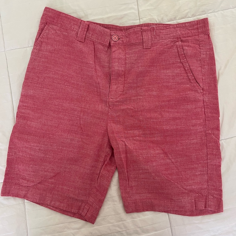 Roundtree & Yorke Men's Pink Flat Front Shorts 9”